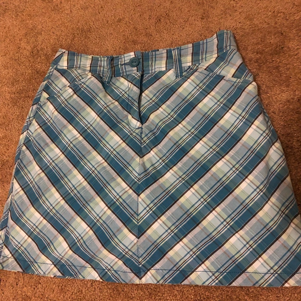Blue Plaid Mini Skirt